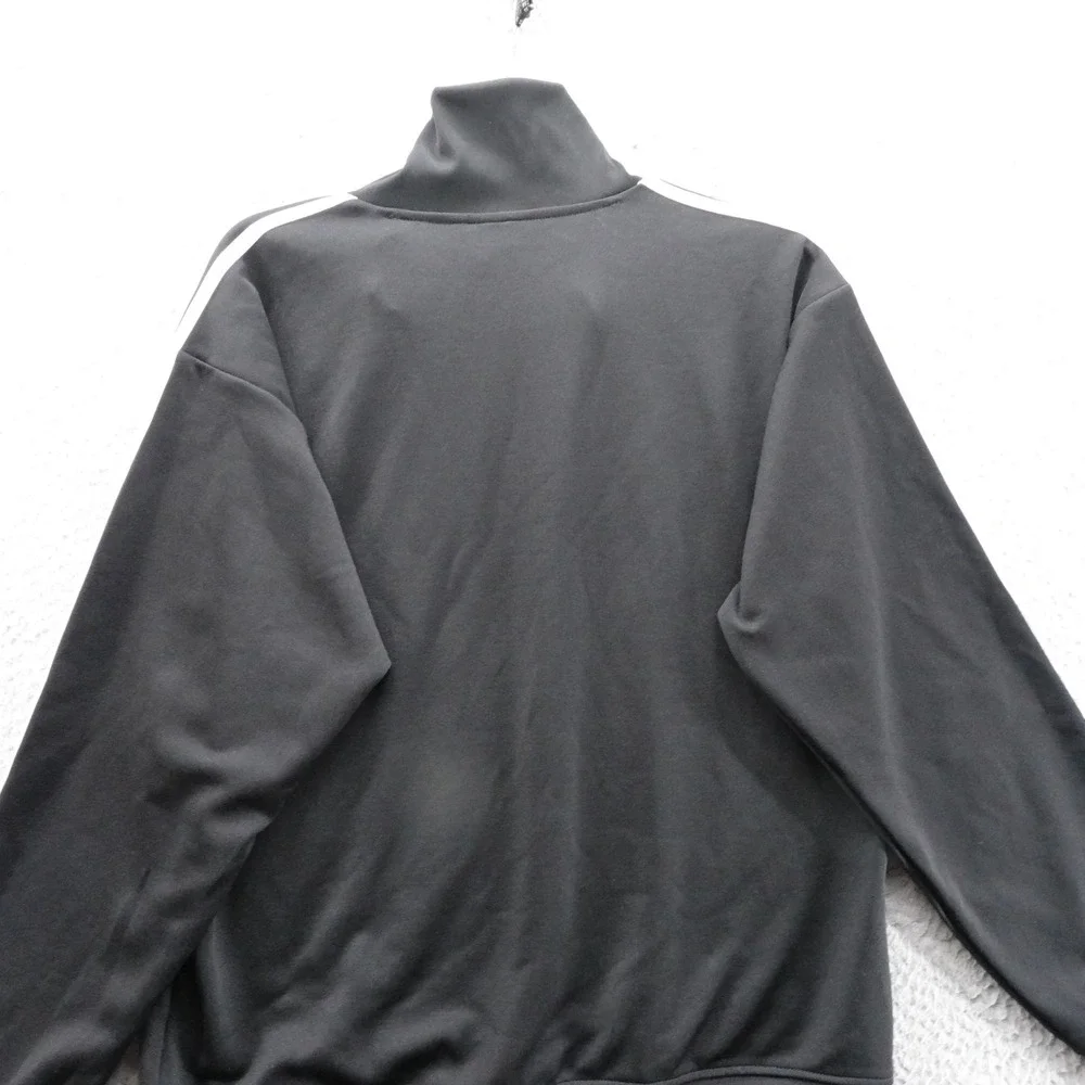Adidas Funnelneck TT Track Jacket M Black Men Originals 3Stripe Zip Pullover NEW